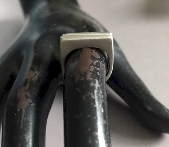 Bague Double Articulée Géométrique Design Contemporain Argent Massif Vintage