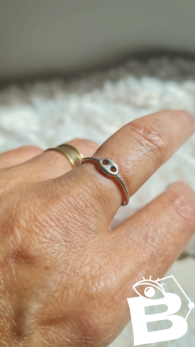 Bague en argent 835 grain de café