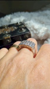 Silver ring with rhinestones size 56 vintage