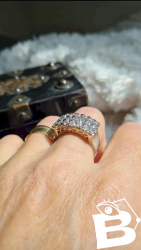 Bague en argent avec des strass taille 56 vintage