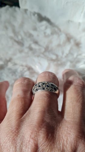 Bague en argent avec saphir et zirconium