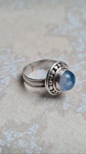 Silver ring with a Kyanite stone