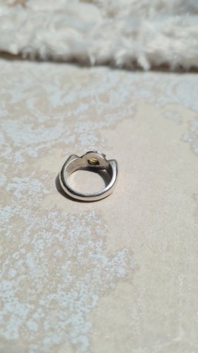 Bague en argent et citrine taille 16,3