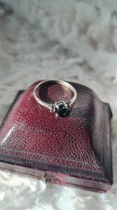 Vintage silver and sapphire ring