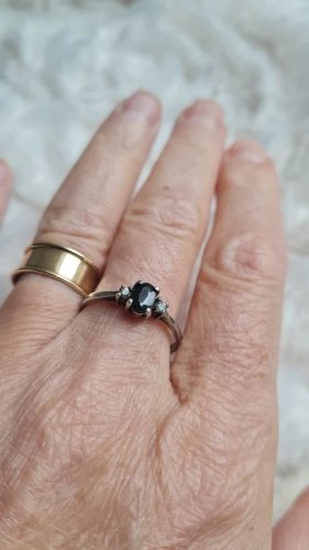 Bague en argent  et saphir vintage