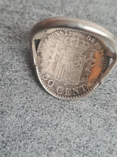 BAGUE EN ARGENT MASSIF ALFONSO XIII 1900