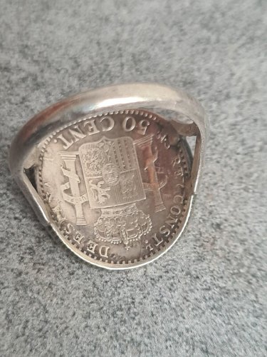 BAGUE EN ARGENT MASSIF ALFONSO XIII 1900