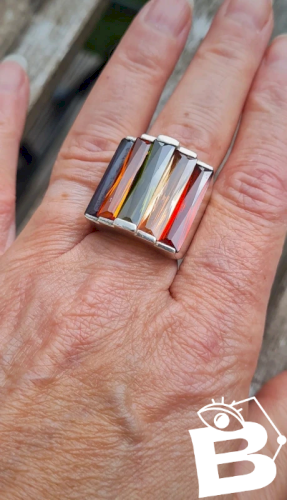 Bague en argent - multicolore -  Oversize