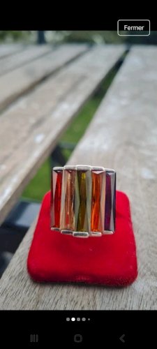 Bague en argent - multicolore -  Oversize