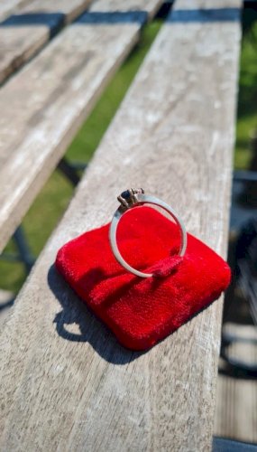 Bague en argent Toi & Moi vintage zircon et saphir -argent 800- taille 18/58