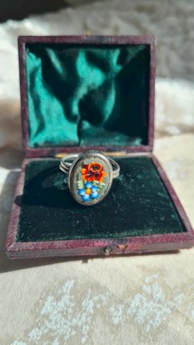 Bague en micro mosaïque vintage ajustable
