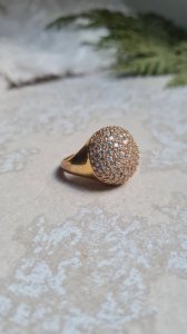 Gold-plated dome-shaped ring