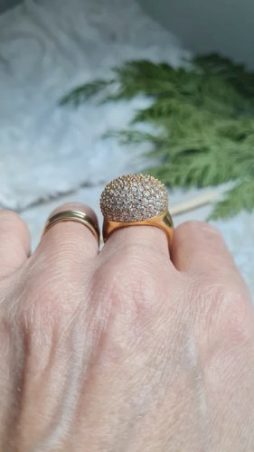 Bague en plaqué or en forme de dôme