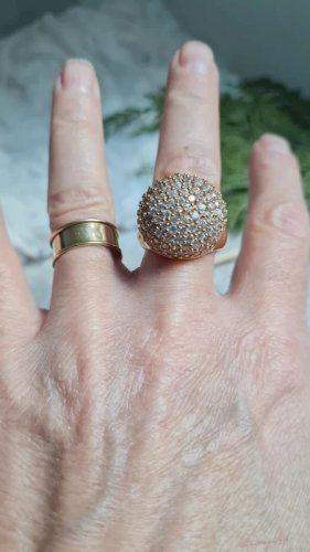 Bague en plaqué or en forme de dôme