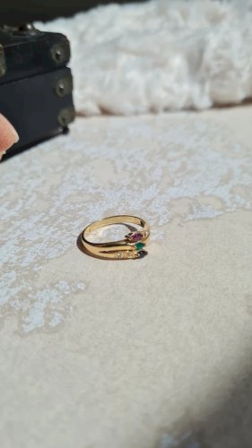 Bague en plaqué or et saphir