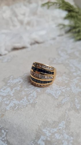 Bague en plaqué or et zirconium