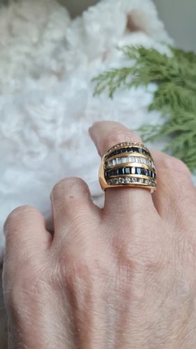 Bague en plaqué or et zirconium