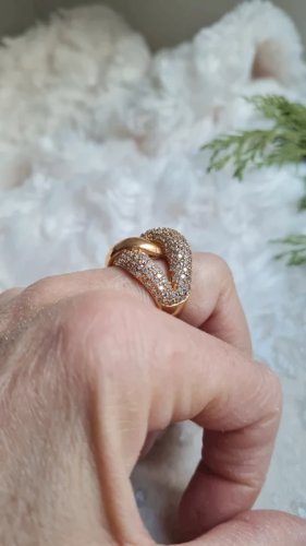 Bague en plaqué or et zirconium