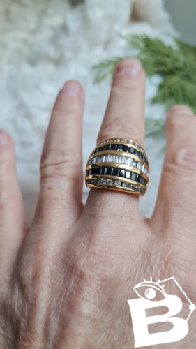 Bague en plaqué or et zirconium