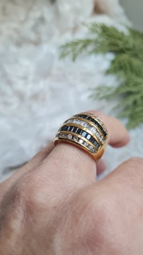 Bague en plaqué or et zirconium