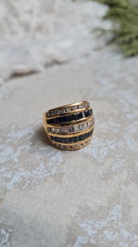 Bague en plaqué or et zirconium