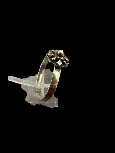 Bague fin 19 Eme Siècle Ancienne Vintage Charming Jewelry Argenté-doré -Medieval