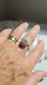 Daisy ring Silver and zirconium