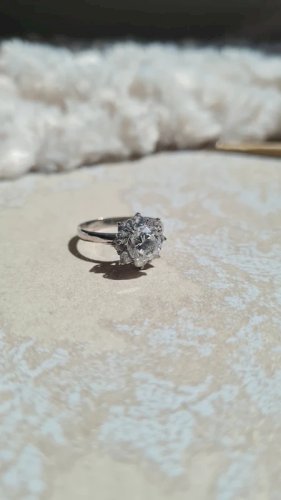 Bague marguerite Argent et zirconium