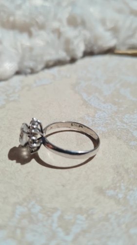 Bague marguerite Argent et zirconium