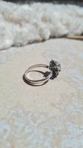 Bague marguerite Argent et zirconium