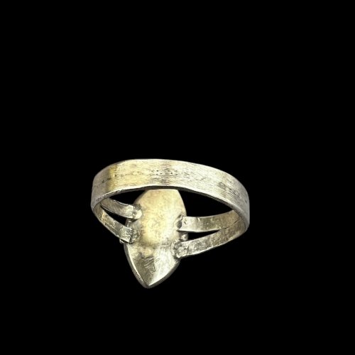 Bague marquise ancienne fin XVIIIe siècle début XIXe siècle argent vermeil