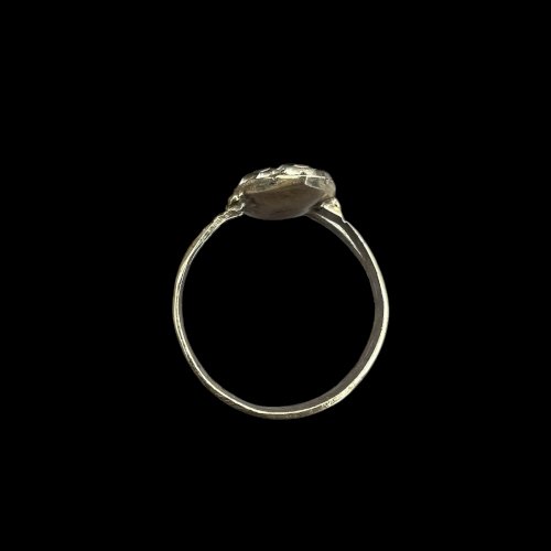 Bague marquise ancienne fin XVIIIe siècle début XIXe siècle argent vermeil