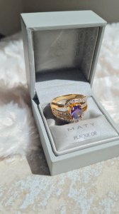 Bague Maty plaqué or et zirconium