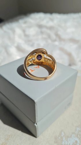 Bague Maty plaqué or et zirconium