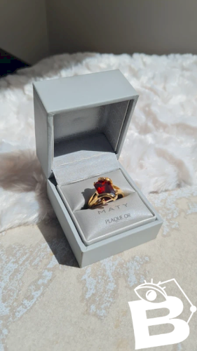 Bague Maty plaqué or et zirconium