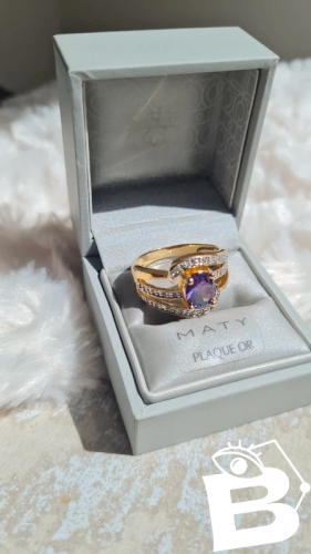 Bague Maty plaqué or et zirconium