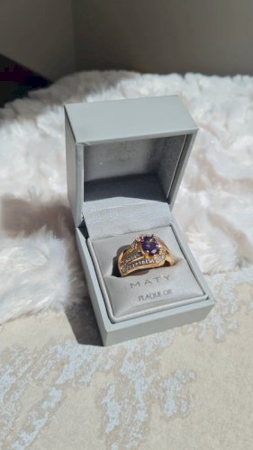 Bague Maty plaqué or et zirconium