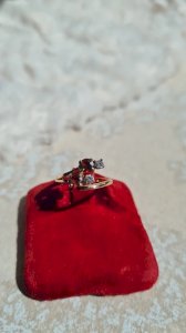 Bague plaqué  or et rubis