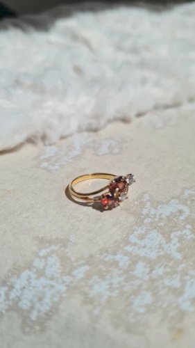 Bague plaqué or  et rubis