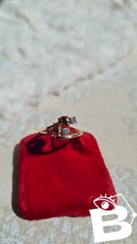 Bague plaqué  or et rubis