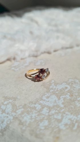 Bague plaqué  or et rubis