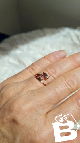 Bague plaqué or  et rubis