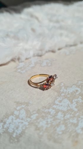 Bague plaqué  or et rubis