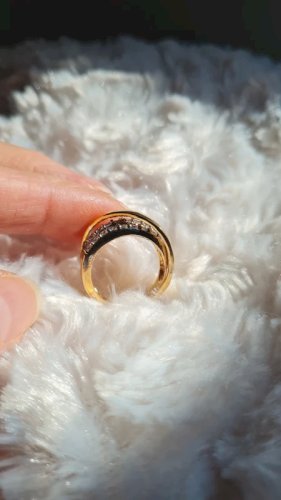 Bague plaqué or et zircons taille 54