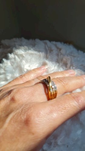 Bague plaqué or et zircons taille 54