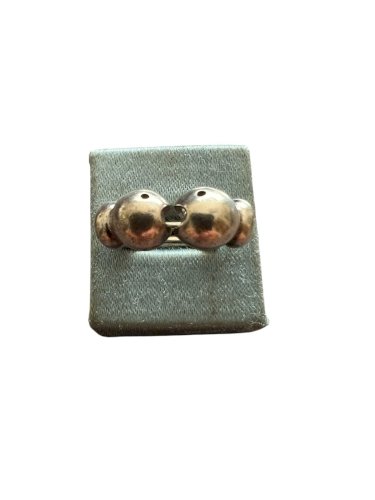 Bague Solide Vintage  Argent Massif  Design 2 Poissons . Double Anneau Unisexe