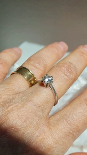 Bague solitaire  en argent