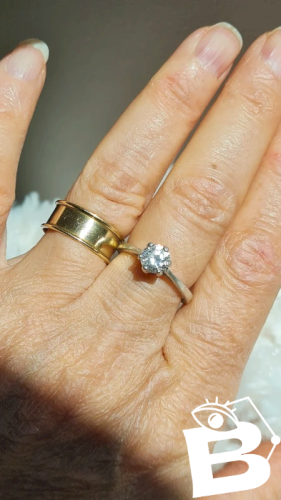 Bague solitaire  en argent