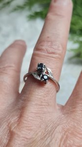 Ring you & me in silver with sapphires