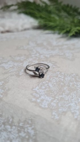 Bague toi & moi en argent avec saphirs